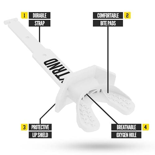 Nxtrnd Two Football Mouth Guard, Football Mouthpiece with Strap, Fits Adult & Youth (White) thumbnail 2
