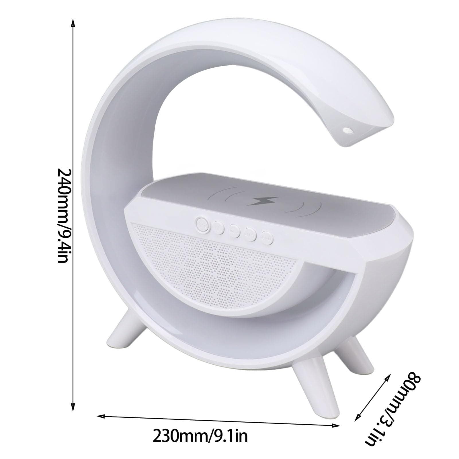 Iluminación Ambiental con Altavoces Bluetooth Altavoces Bluetooth Recargables Lámpara de Mesa Cargador Inalámbrico Altavoz Bluetooth Luz 1200mAh RGB Carga USB Cargador Inalámbrico Lámpara para Oficina thumbnail 5