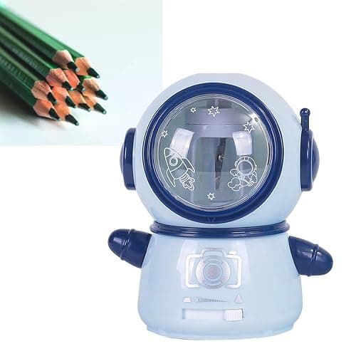 Electric Pencil Sharpener Cute Cartoon Design, Battery USB Powered, Safe for Classroom, Electric Pencil Sharpener for (Light Blue) thumbnail 3