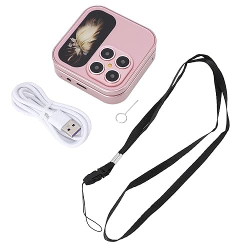 Brrnoo Flip Small Cell Phone Dual Nano SIM Media Player HD Rear Camera LED Flashlight GSM Network Seniors (Pink) thumbnail 6