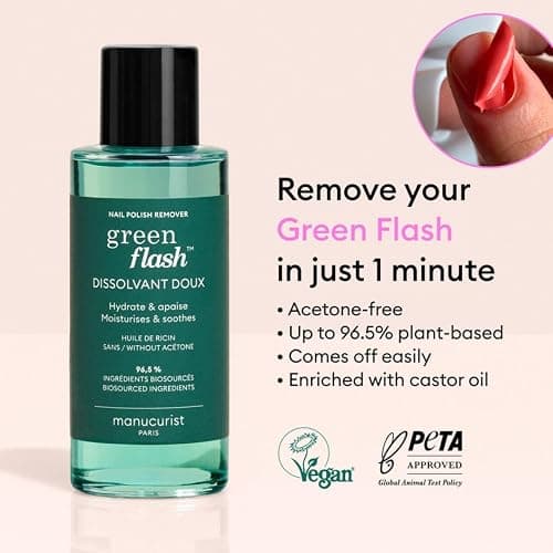 Manucurist - Green Flash Gel Nail Polish Remover - Effective Plant-Based - Acetone-Free - Floral Scent - 3.38 fl oz thumbnail 2