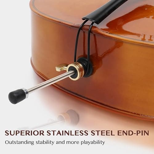 Ktaxon Full-Size Cello, Beginner Cello 4/4, Acoustic Cello Kit | Full Equipment with Portable Bag, Bow, Bridge and Rosin for Beginners | Adults & Kids String Musical (Classic Retrovert) thumbnail 6