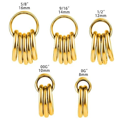 Atomhole 2PCS Ear Tunnels Plugs Gauges with 10PCS Nose Rings 316 Stainless Steel Hypoallergenic Earrings Expanders for Stretched Piercing Body Jewelry thumbnail 6