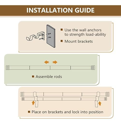 TONIAL1 Inch Double Curtain Rods for Windows 66 to 120 Inches (6-12ft), Heavy Duty Decorative Drapery Rod for 32 to 144 Inches (5.75-11.7ft) with Classic Cap Finial, Bronze thumbnail 7