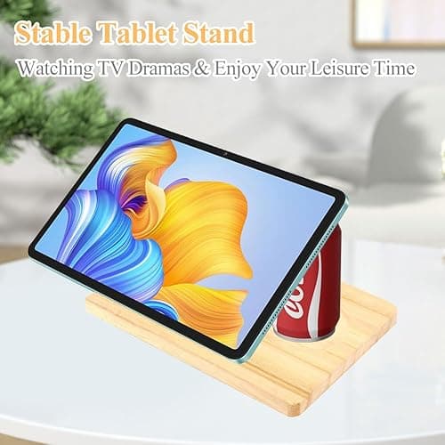 Gachiwar Triangle Book Holder, Wood Bookshelf Present for Mum, Wooden Book Stand for Bedside Desk Table Decor with Coffee Drink Holder for Book Lover thumbnail 8