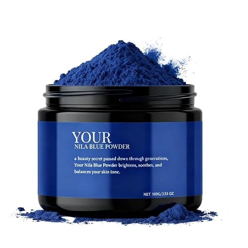 Moroccan Nila Blue Powder Mask,Natural Nila Blue Pow/der Face & Body&Hair Care for Hydrating & Soothing,Indigo Powder for Hair Care,Brightening & Soothing,Exfoliates for Glowing, Even-Toned Skin - Image 1