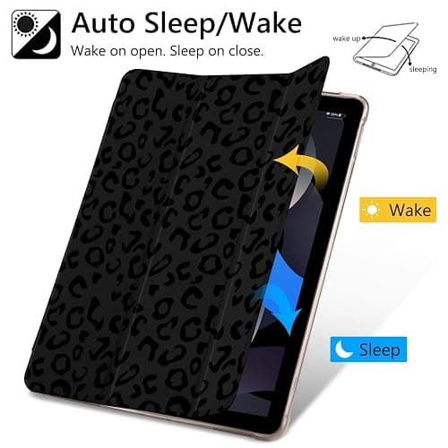 Leopard Print Case for iPad Pro 13-inch (M4) 2024,Girly Protective Case,Pencil Holder & Clear Transparent Soft TPU Back & Trifold Smart Tablet Black Cover (Model Number:A2925/A2926/A3007) thumbnail 4