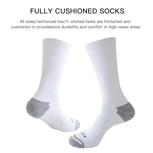 JOYNÉE Mens Athletic Crew Socks 5/10 Pairs Lightweight Cushioned Breathable Work Running Socks thumbnail 4