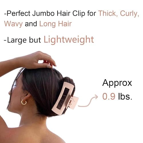 Bmobuo 5 Inch Extra Large Claw Clips for Strong Hold - XL Jumbo Matte Hair Clips 4PCS Oversized Giant Clips for Long Curly Hair for Women thumbnail 5