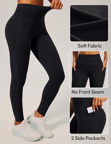 IUGA Invisible Scrunch Butt Lifting Leggings for Women No Front Seam Workout Leggings with Pockets Tummy Control Yoga Pants thumbnail 4