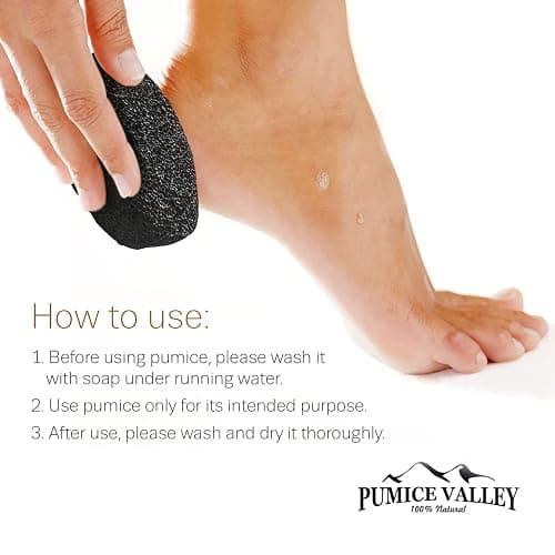 Pumice Stone - Natural Earth Lava Black - Callus/Corn Remover for Feet Heels and Palm - Pedicure Exfoliation Tool - Dry Dead Skin Scrubber - Health Foot Care thumbnail 4