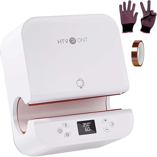 HTVRONT Auto Tumbler Heat Press Machine - Mug Heat Press Heat Up Fast & Even, Professional Tumbler Press High-Security for 2.95"-3.18" Sublimation Tumblers, Cups, Glasses and Mugs, White - White
