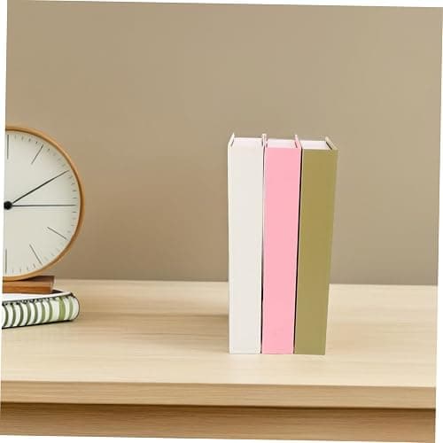 Vaguelly 3pcs Decorative Fake Books for Faux Book Props Pink Beige Green for Bookshelf Office and Model Room thumbnail 5