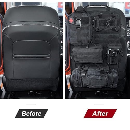 Universal Tactical Vehicle Back Seat Organizer with 5 Molle Pouch Molle Pouches Truck Seat Organizer Tactical Gear for Car Truck Ford Jeep Vehicle thumbnail 2