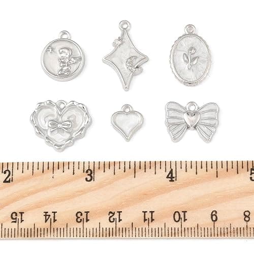 MakemadeDIY Assorted 10-24 Pcs Elegant Flower Enamel Charms Bow Flower Round Heart Necklaces Pendants Earrings Charms for Jewelry Making Bracelets Necklaces Earrings Keychains DIY Crafts thumbnail 3