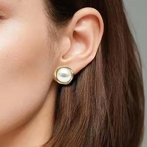 Pearl Earrings for Women dangling 14K Gold Pearl Drop Earrings Stud 5A Diamond Dangle Fashion Elegent Jewelry thumbnail 5