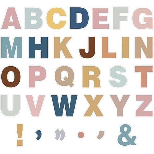 150 PCS Large 7" Bulletin Board Letters Set, Boho Rainbow Alphabet Cutouts with Adhesive Dots, Perfect for Interactive Learning and Classroom Decorations (Boho 150) - Image 1