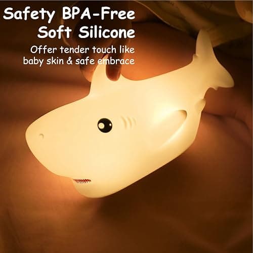 TriPro Shark Silicone Nursery Night Light Beach Room Decor Desk Lamp Bedroom Decorations thumbnail 6