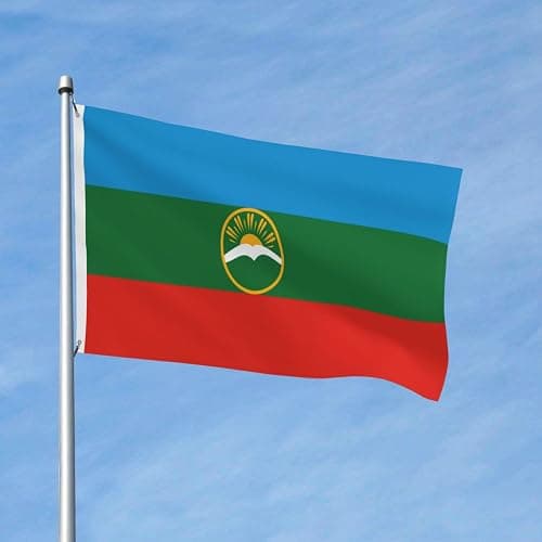 Karachay Cherkessia Flag For Indoor Home House Decor Durable Garden Breeze Banner Sign Flag 3x5 Ft thumbnail 4