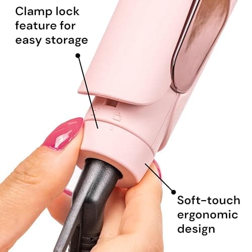 L'ANGE HAIR Le Titane 1.75” Titanium Flat Iron Hair Straightener and Curler 2 in 1 | Best Curling Flat Iron for All Hair Types | Dual Voltage Flat Iron for Travel | Hair Straightening Irons - Blush 1.75" thumbnail 5