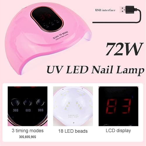 Acrylic Nail Kit for Beginners with Everything Practice Tools Set Gift | Complete Nail Starter Set with Drill U V Lamp Acrylic Powder French Tips Glitter Powder Decorations for Women Home Salon DIY thumbnail 3