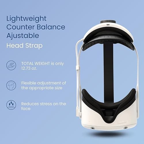 BUSQUEDA Elite Strap with Battery for Oculus Quest 2,8000mAh Extend 9hrs Playtime,Fast Charging VR Power,Counter Balance&Adjustable Head Strap for Enhanced Support and Comfort in VR thumbnail 5