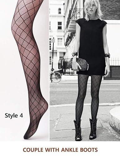 VERO MONTE Women Patterned Fishnet Tights Black Fishnets Net Stockings Pantyhose thumbnail 5