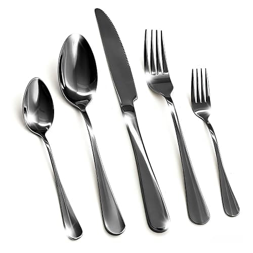 20 Piece Black Silverware Set,for Home,Kitchen,Restaurant.Black Flatware Set,Stainless Steel Cutlery Utensil Set include Forks,Knives,Spoons - Image 1