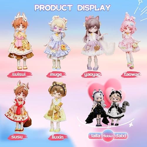 XiDonDon Minty The Fantasy Forest Series 1/12 BJD Doll OB11 Size Action Figures Collectable Anime Figures Dolls Mystery Box Boy Girls Gifts (Whole Set) - Whole Set thumbnail 3
