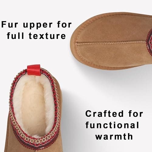 GZFGUZ Women's Slippers Platform Mini Boots Short Ankle Boot,Fur Fleece Lined Platform Boots Anti-Slip Snow Slippers For Outdoor thumbnail 3
