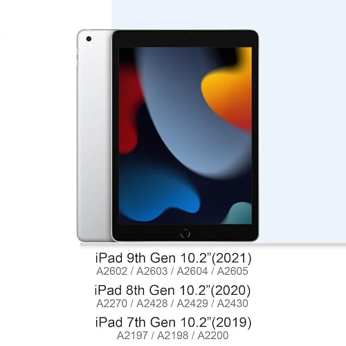 Feams for iPad 9th Generation Case, Trifold iPad 10.2 Case Clear Back Cover with Pencil Holder & Auto Sleep/Wake for iPad 9th/8th/7th Generation 2021/2020/2019, Blue Blossom thumbnail 2