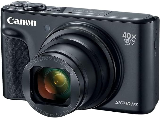 Canon PowerShot SX740 HS Digital Camera (Black) (2955C001) + 64GB Memory Card + Card Reader + Deluxe Soft Bag + Flex Tripod + Hand Strap + Memory Wallet + Cleaning Kit (Renewed) thumbnail 3