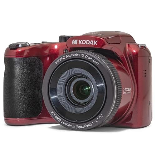 KODAK PIXPRO AZ255-RD 16MP Digital Camera 25X Optical Zoom 24mm Wide Angle Lens Optical Image Stabilization 1080P Full HD Video 3" LCD Vlogging Camera (Red) - Red - Image 1