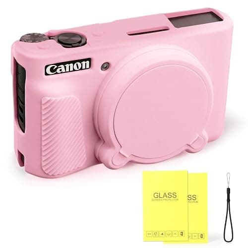 Kliksys Case for Canon PowerShot SX740 HS, SX730 HS Camera - Pink | Canon SX740 HS Cover and Accessories, Soft Silicone Case with Removable Lens Cover, 2 Screen Protectors & 1 Wrist Strap - Image 1