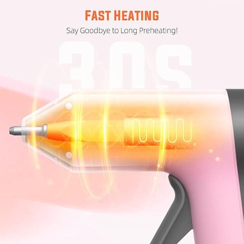 Katerk Cordless Hot Glue Gun Kit, 30s Fast Heating, Mini Glue Gun with 20 Glue Sticks, Compact & Portable with 2500mAh Built-in Battery, Auto Shut-Off, Ideal for DIY, School Crafts & Repairs (Pink) thumbnail 3