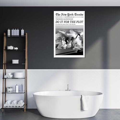 Funky Feminist Black and White Newspaper Wall Art Do It for The Plot Canvas Print Aesthetic Poster Girly Preppy Wall Decor for Bar Hot Girl Living Room Dorm Bethroom Decor 8x12inch Unframed thumbnail 5