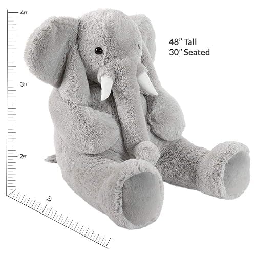 Vermont Teddy Bear Giant Elephant Stuffed Animal – 4 Foot Big Stuffed Elephant Plush from Giant Cuddle Collection Collectible Plushie for All Ages – Finished in The USA thumbnail 2