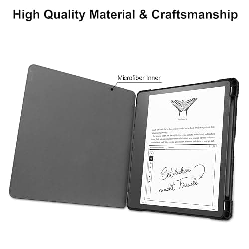 HGWALP Slimshell Clear Case for Kindle Scribe 10.2" (2024/2022 Release),Kindle Scribe Case Cover 10.2 inch 2024/2022 with Pen Holder and Auto Sleep/Wake Function-Grey thumbnail 6