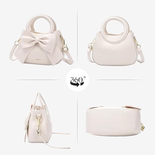 Small Purses for Women Crossbody Bag, Vegan Leather Crossbody Purses and Handbags with Top Carry Handle and Cute Bow Knot thumbnail 7