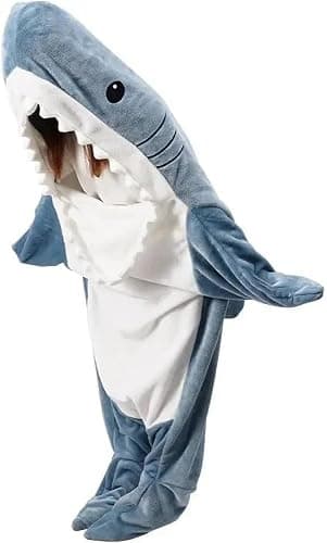 Shark Blanket Hoodie Onesie for Women & Men - Soft Cozy Shark Sleeping Bag - Onesie Costume for Halloween & Xmas - Image 1