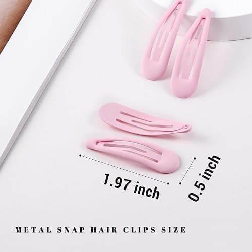 Cptots Small Hair Barrettes For Women No Slip Metal Snap Clips For Thin And Fine Hair,Matte Light Pink,20 PCS,1.97 x 0.5 Inch. thumbnail 2