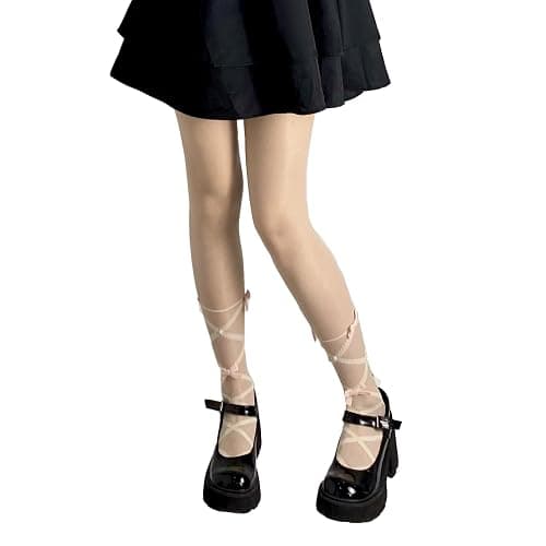 Benefeet Sox Womens Sheer Tights High Waist Sexy Lace Pantyhose Transparent Stockings Nylon Silk See Through Thin Long Socks - Image 1