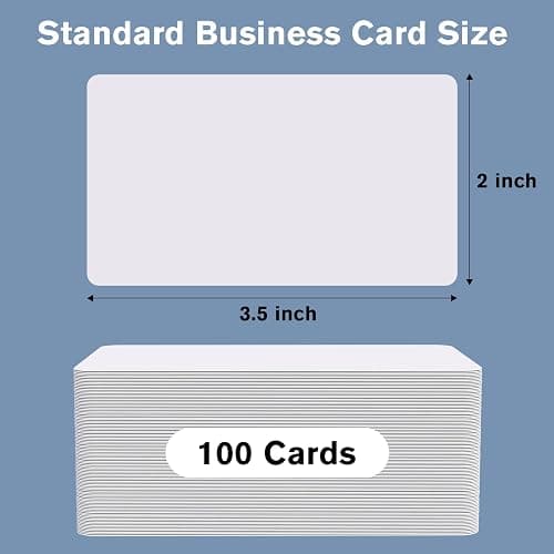 MaxGear 100Pcs Blank Business Cards, 3.5" x 2" Kraft Paper Note Card, Thank You Cards, Small DIY Message Card for Business, 200 GSM White Cardstock thumbnail 3