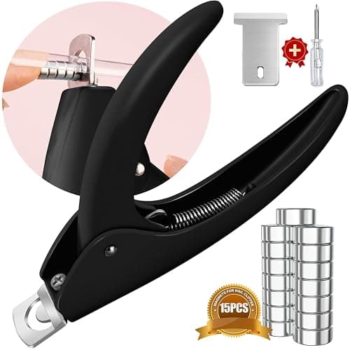 Black Adjustable Nail Clippers with Magnets Sizers for Acrylic Nails, Artificial Fake Nail False Nail Tip Cutter Trimmer Manicure Pedicure Sharp Blade Clip Tool For Salon Home Art Beauty - Image 1