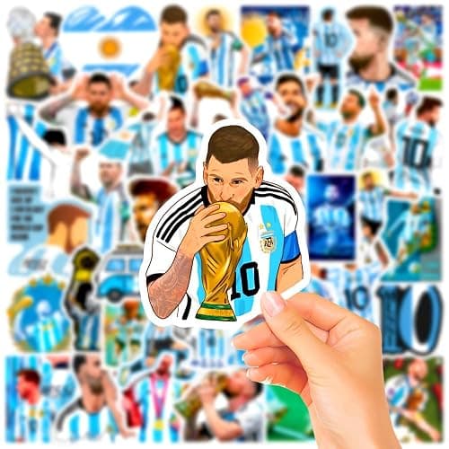 50PCS Soccer Player Messi Sticker for Fans, Vinyl Waterproof Laptop Water Bottle Stickers for Aldults Boys Girls Teens Cool Soccer Sport thumbnail 6