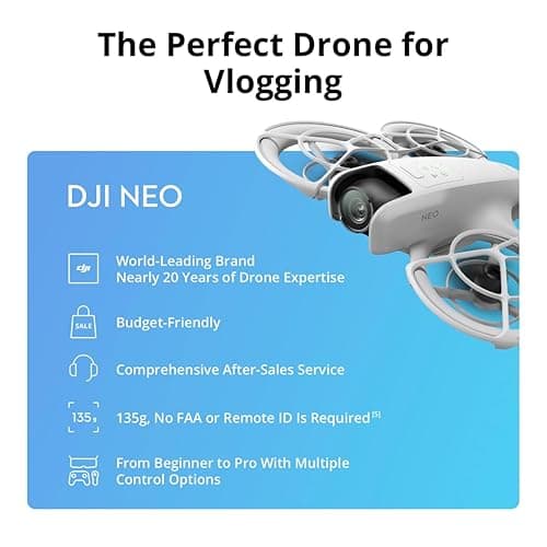DJI Neo Drone with RC-N3 Remote Controller 4K UHD Camera for Adults, 135g Self Flying Drone That Follows You, Palm Takeoff, Subject Tracking, QuickShots, Stabilized Video, Built-in Propeller Guard thumbnail 7