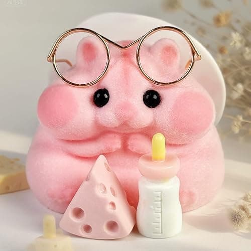 Handmade Taba Squishy Hamster Toy, Cute Squishy Hamster Fidget Toy, Realistic Hamster Toy, Soft Silicone Mochi Furry Toy, Stress Relief Gift for Adults & Kids, Sensory Anxiety Plushie (Pink) thumbnail 7