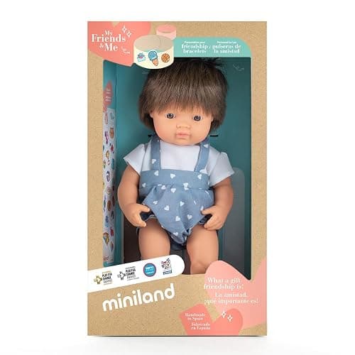 Miniland Baby Doll Brunette Boy 38cm. Made in Spain with vanilla scent. Anatomically correct. My Friends & Me collection thumbnail 6