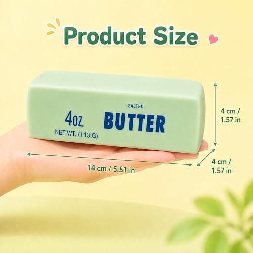 Crunchy Butter Squishy, Soft Squeeze Sensory Fidget Toy with Crunchy ASMR Texture, Butter Stick Stress Relief Toy, Fun Novelty Gift for Kids Teens and Adults, Blue thumbnail 2