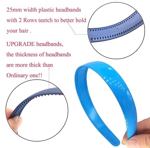 12pcs Women Plastic Headbands 25mm Wide Headband with Teeth for Girls Kids Teens Women by Yazon … thumbnail 3